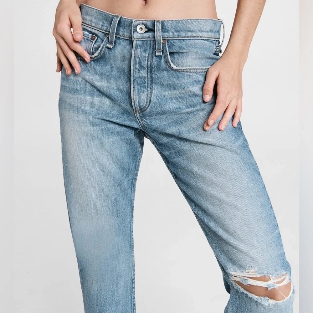 RAG & BONE Rosa Mid-Rise Boyfriend Jeans - Jones W/ Holes (Size 25) - NWOT! - Picture 3 of 7